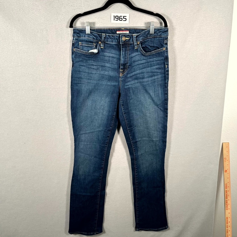 Tommy Hilfiger Jeans Womens 10 Blue Denim Stretch Medium Wash Curve Straight Leg